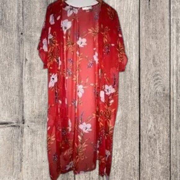 Band of Gypsies Red floral kimono xs/s - Picture 1 of 8